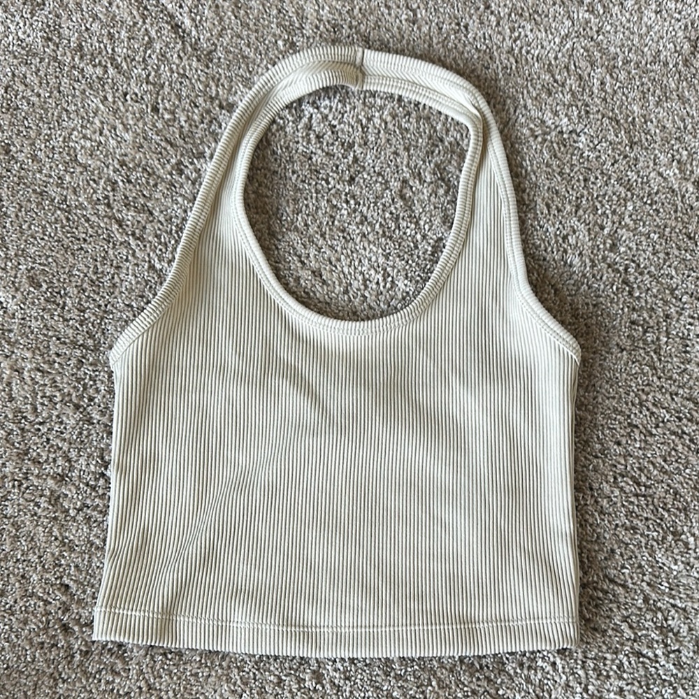 H&M Cream Backless Crop Tank Top
